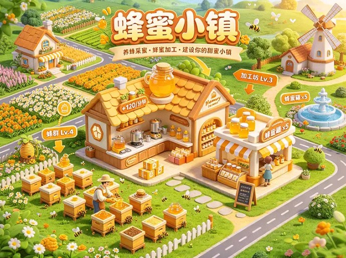 拒绝单调无脑合成！蜂蜜小镇经营向玩法，见证蜂群发展成热闹小镇