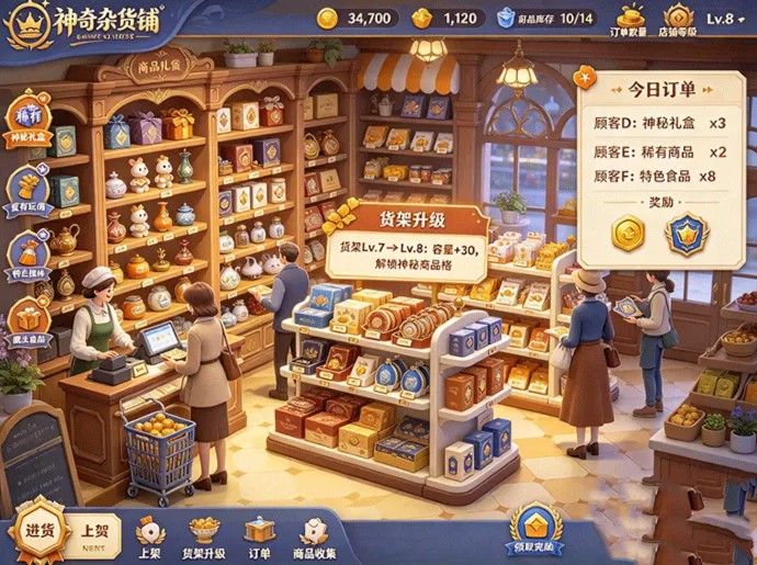 神奇杂货铺:收集特色商品,持续升级铺面,一步步解锁丰富经营玩法