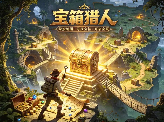 解锁藏宝图玩法！跟随宝箱猎人，穿梭地图一路寻找散落宝藏