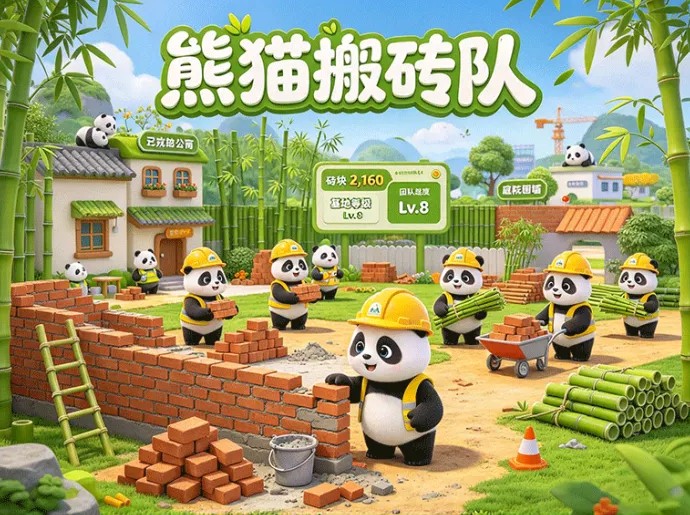 从搬几块砖开始，熊猫搬砖队怎么玩出自己的团队基地？