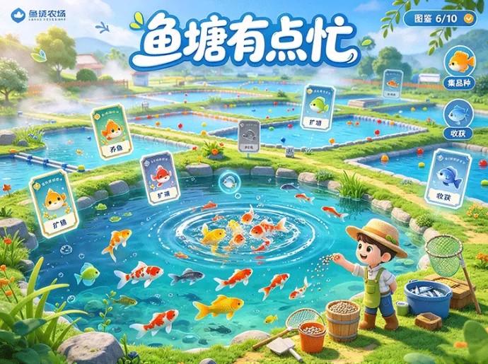 从一方小鱼塘起步｜鱼塘有点忙沉浸式养鱼收集图鉴玩法