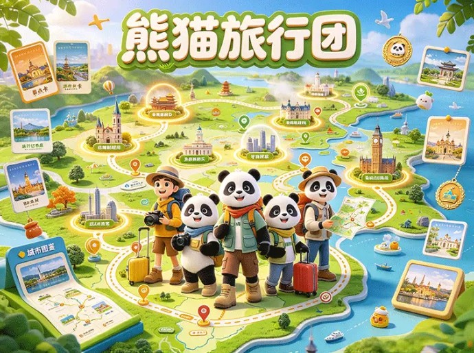 组建熊猫旅行队伍出发远行，详解熊猫旅行团的城市路线探索玩法
