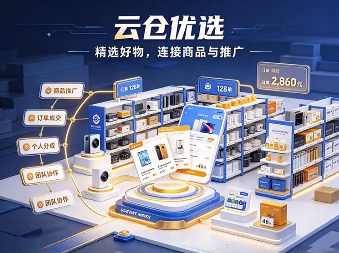 什么是云仓优选？依托商品推广，通过订单分成来获取回报