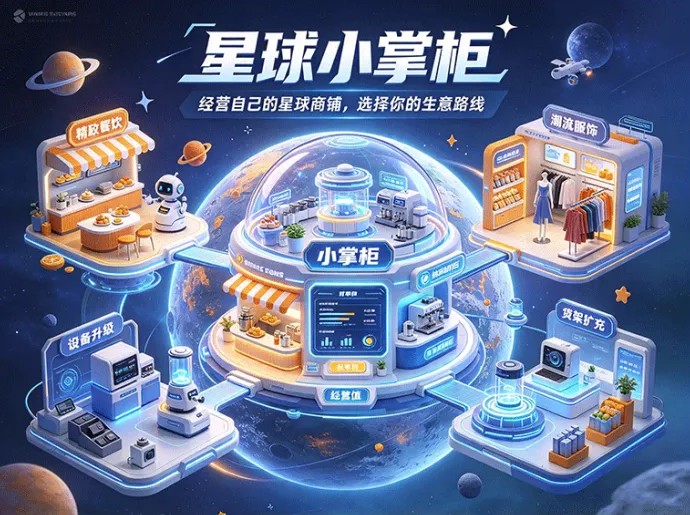一家星球商铺怎么经营？星球小掌柜开启多品类路线，自由发展自己的店铺