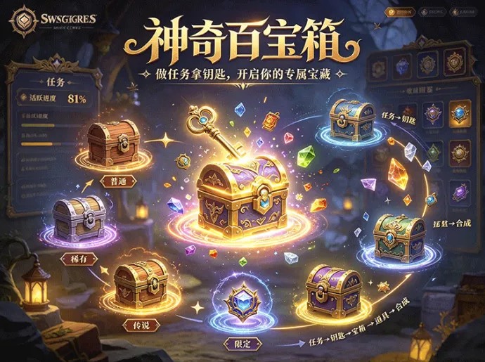 ​从每日任务到开宝箱，神奇百宝箱怎么玩？攒够钥匙开启不同等级宝箱