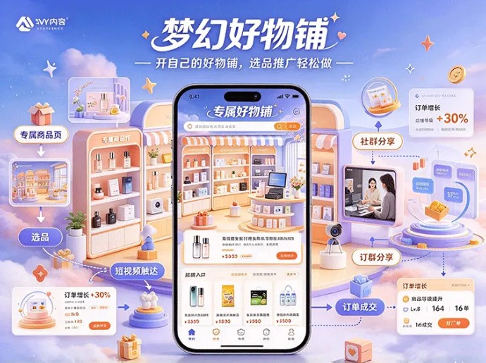 梦幻好物铺新玩法来了!挑选好物生成店铺,再通过短视频和社群进行推广