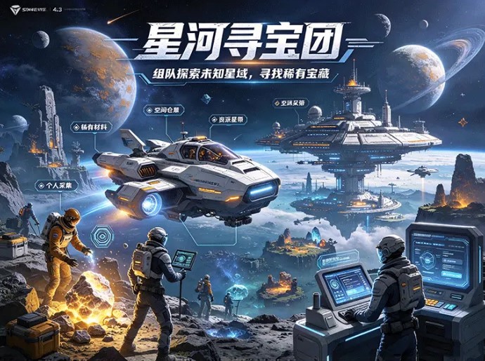 星河寻宝团开启星域探险，组队分工探索，稀有材料等你发现