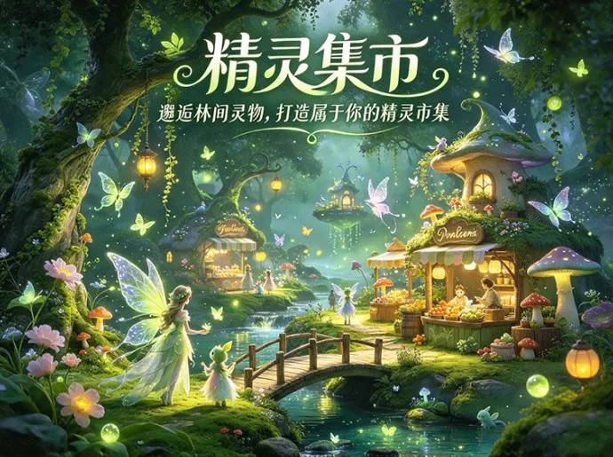 密林寻宝，筑造市集，精灵集市带你体验森林探索经营乐趣