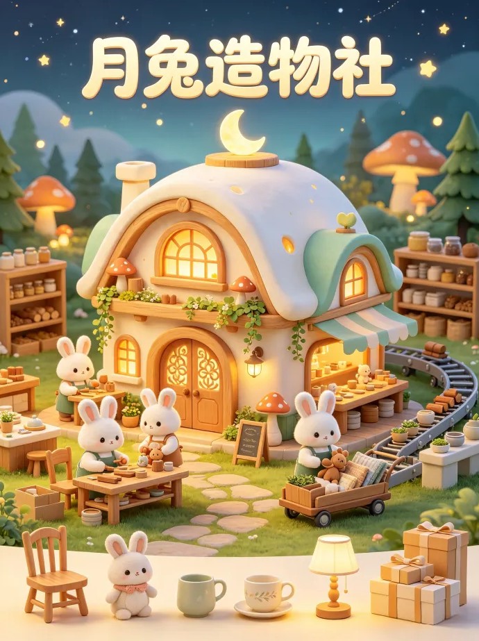 《月兔造物社》治愈系工坊经营玩法！安排月兔制作商品，研发配方打造专属工坊