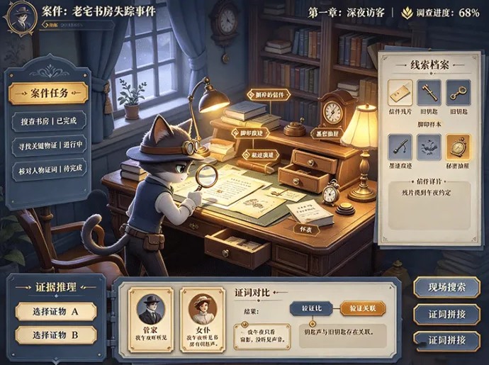 谁才是真正的嫌疑人？灵猫探案簿通过证词比对与证据分析揭开案件谜底