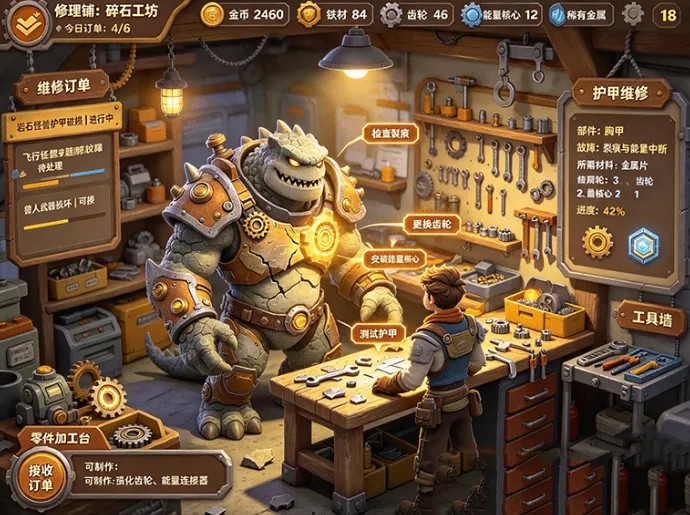 怪兽修理铺怎么玩？修装备、造工具，打造异世界专属维修中心