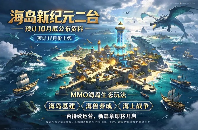 海岛新纪元二台预计11月上线，10月底公布资料，MMO海岛生态玩法！