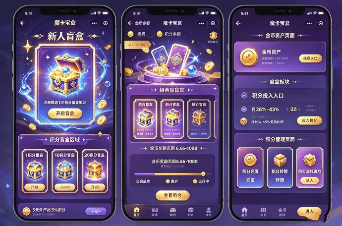魔卡宝盒定档10月14日上线,积分盲盒搭配组合玩法!