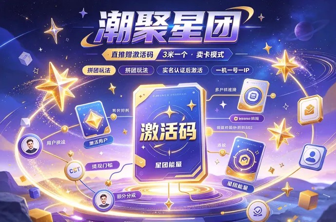 潮聚星团，3米模式+卖卡+拼团，实铭后即可开启