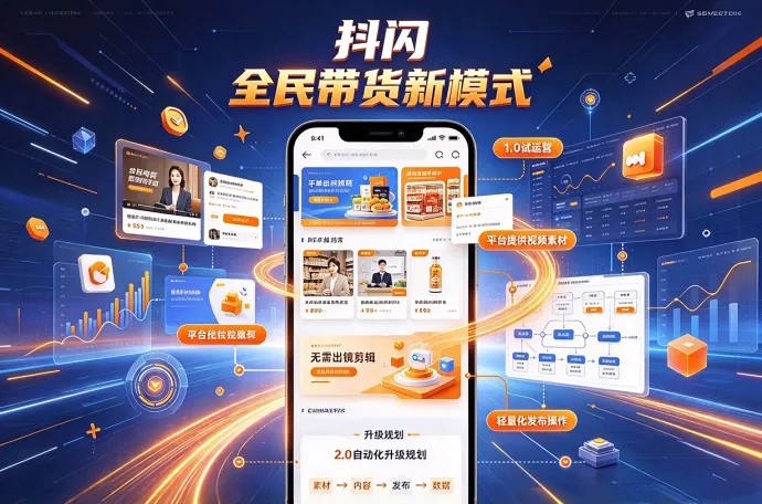 抖闪电商带货开启试运营！提供视频素材，图文发布也能做带货