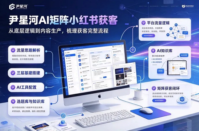 尹星河AI矩阵获客课程：从选题库到AI知识库，打通小红书全流程！