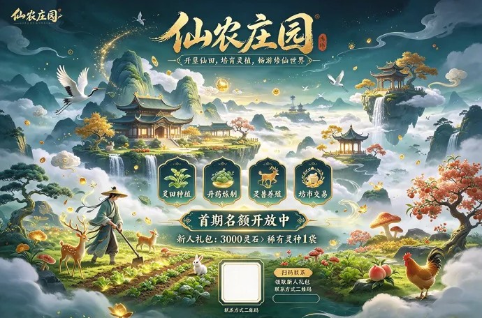仙农庄园开启首期招募！种植灵植、炼丹养兽，多种玩法融合