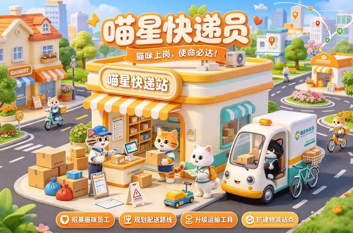 猫咪也能当快递员？喵星快递员规划配送路线，打造专属物流站！