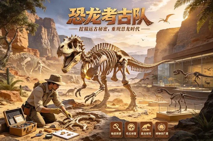 恐龙考古队怎么玩？探索远古地层、收集化石，解锁完整恐龙骨架
