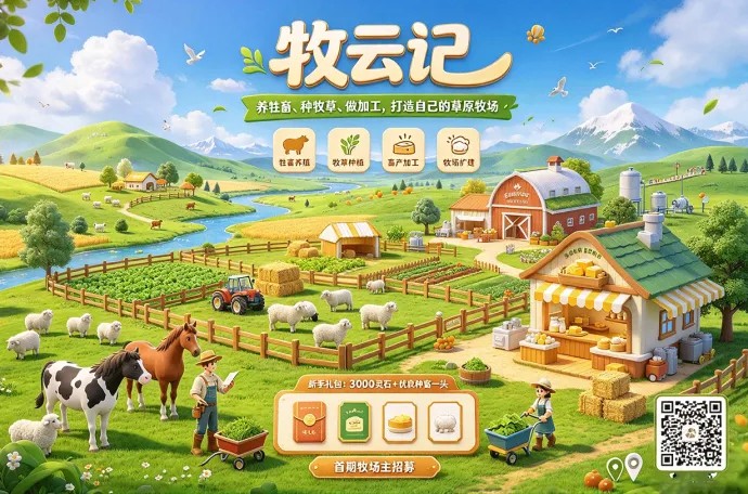 想经营自己的草原牧场？牧云记融合养殖、种草与畜产品加工玩法
