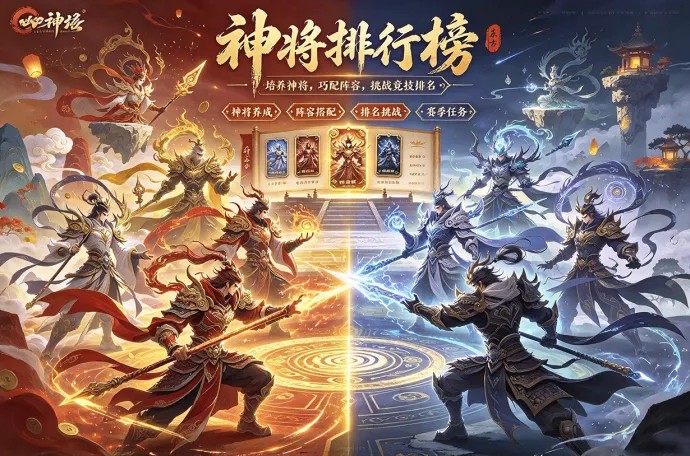 《神将排行榜》神话阵容比拼实力！培养神将、调整队伍挑战排名，赛季任务助力阵容成长