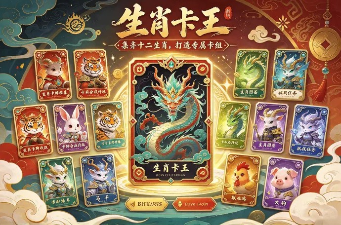 《生肖卡王》十二生肖卡牌集结！收集、合成、升级多种玩法，搭配专属卡组解锁更多图鉴内容