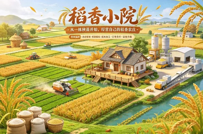《稻香小院》从育秧插秧到稻米加工！打理水田、安排收割，把小农庄一步步经营起来