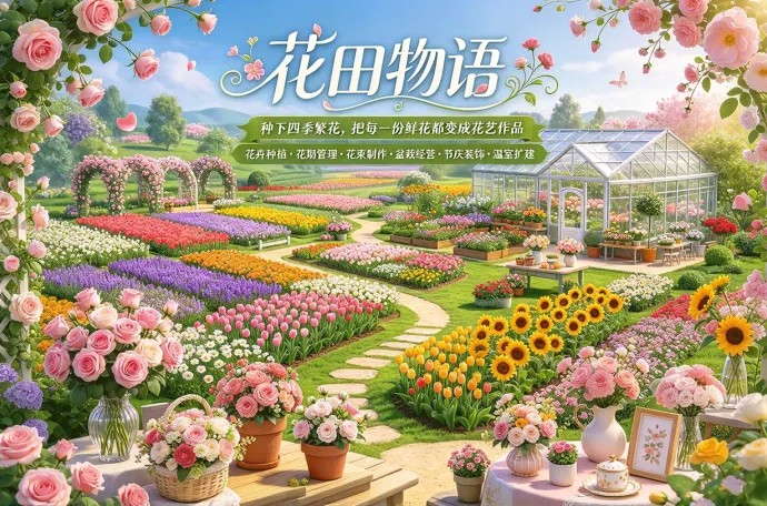 《花田物语》从种花到做花艺都能经营！掌握花期、制作花束盆栽，把鲜花生意越做越大