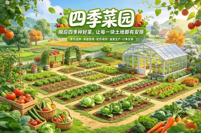 四季菜园不只看季节种菜！合理安排轮作与育苗，搭配温室种植，让菜园四季运转！