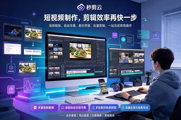 秒剪云短视频工具来了！告别从头剪辑，模板套用与自动字幕让视频制作更省心！